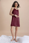Zivame Luxe Satin 4 Pc Sleep Set - Tawny Port — thumbnail 5